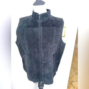 Vintage Black Genuine Leather Vest
